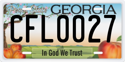 GA license plate CFL0027