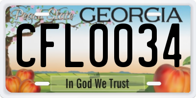 GA license plate CFL0034