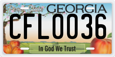 GA license plate CFL0036