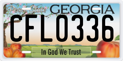 GA license plate CFL0336