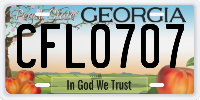 GA license plate CFL0707