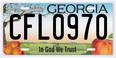 GA license plate CFL0970