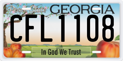 GA license plate CFL1108