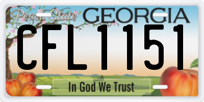 GA license plate CFL1151