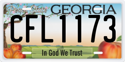 GA license plate CFL1173
