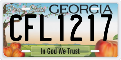 GA license plate CFL1217