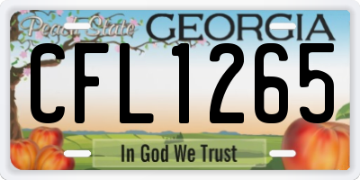 GA license plate CFL1265
