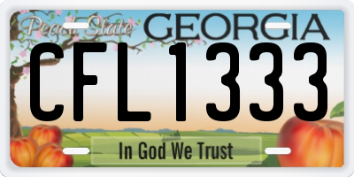 GA license plate CFL1333