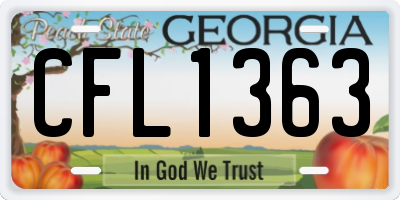 GA license plate CFL1363