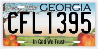 GA license plate CFL1395