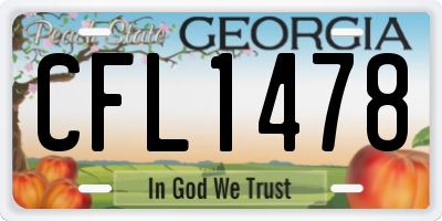 GA license plate CFL1478