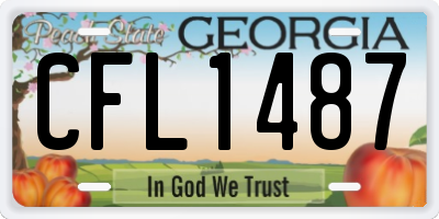 GA license plate CFL1487