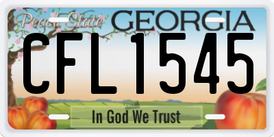GA license plate CFL1545