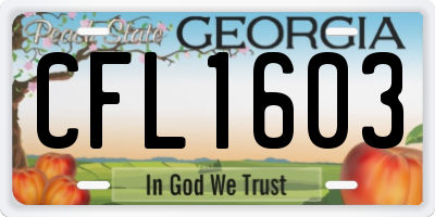 GA license plate CFL1603