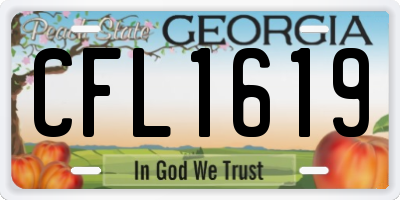 GA license plate CFL1619