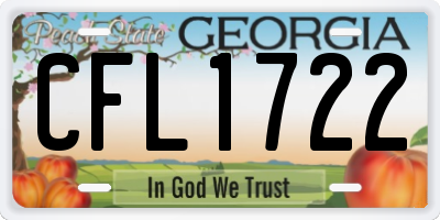 GA license plate CFL1722