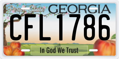 GA license plate CFL1786