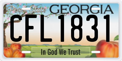 GA license plate CFL1831