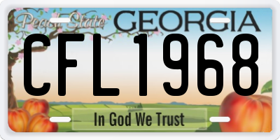 GA license plate CFL1968