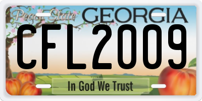 GA license plate CFL2009