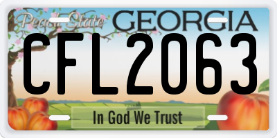 GA license plate CFL2063