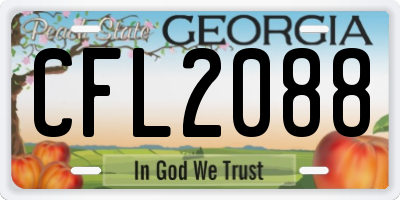 GA license plate CFL2088