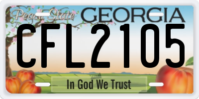 GA license plate CFL2105