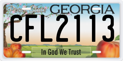 GA license plate CFL2113