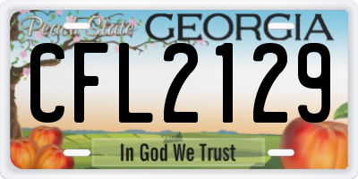 GA license plate CFL2129