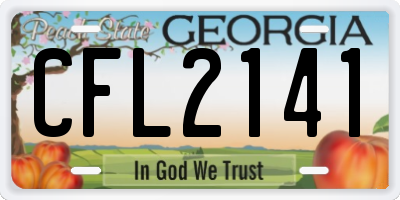 GA license plate CFL2141