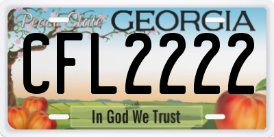GA license plate CFL2222