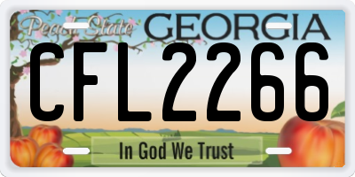 GA license plate CFL2266