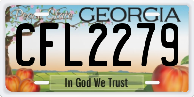 GA license plate CFL2279