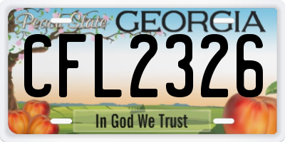 GA license plate CFL2326