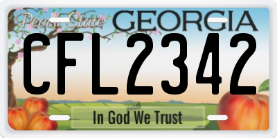 GA license plate CFL2342