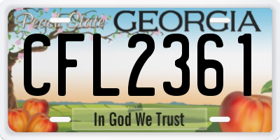 GA license plate CFL2361