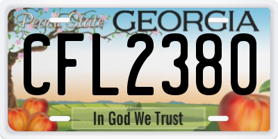 GA license plate CFL2380