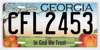 GA license plate CFL2453