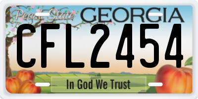 GA license plate CFL2454