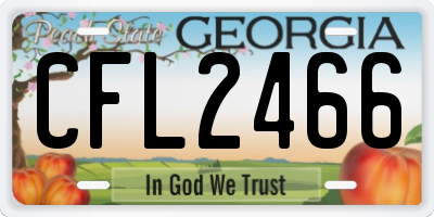 GA license plate CFL2466