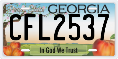GA license plate CFL2537