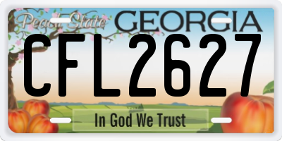 GA license plate CFL2627