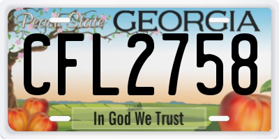 GA license plate CFL2758