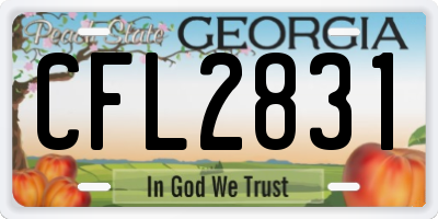 GA license plate CFL2831