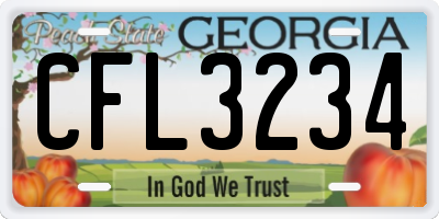 GA license plate CFL3234