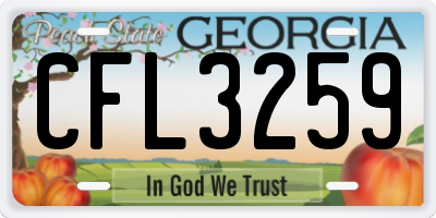 GA license plate CFL3259