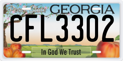 GA license plate CFL3302