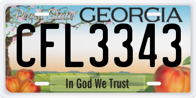 GA license plate CFL3343