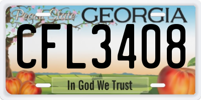 GA license plate CFL3408