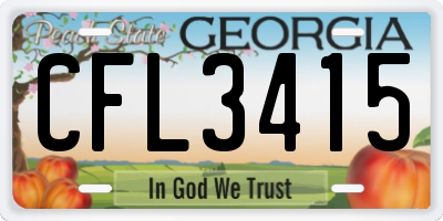 GA license plate CFL3415